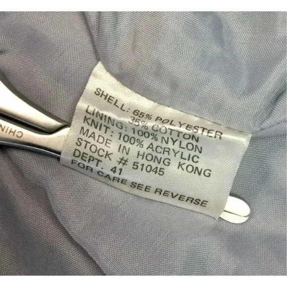 Vintage 1990s Trader Bay Mens Size XL Tall Bomber Jacket Blue Gray Pockets - Picture 5 of 10